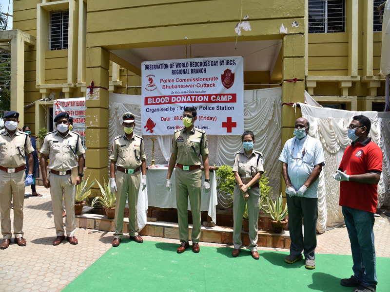 Observation of World Red Cross Day- Birth anniversary of Henry Dunant  on 08.05.2020 at Infocity P.S premises.  Set up in 2008 Commissionerate Police Regional Red Cross Branch  now has more than 1200 members.
