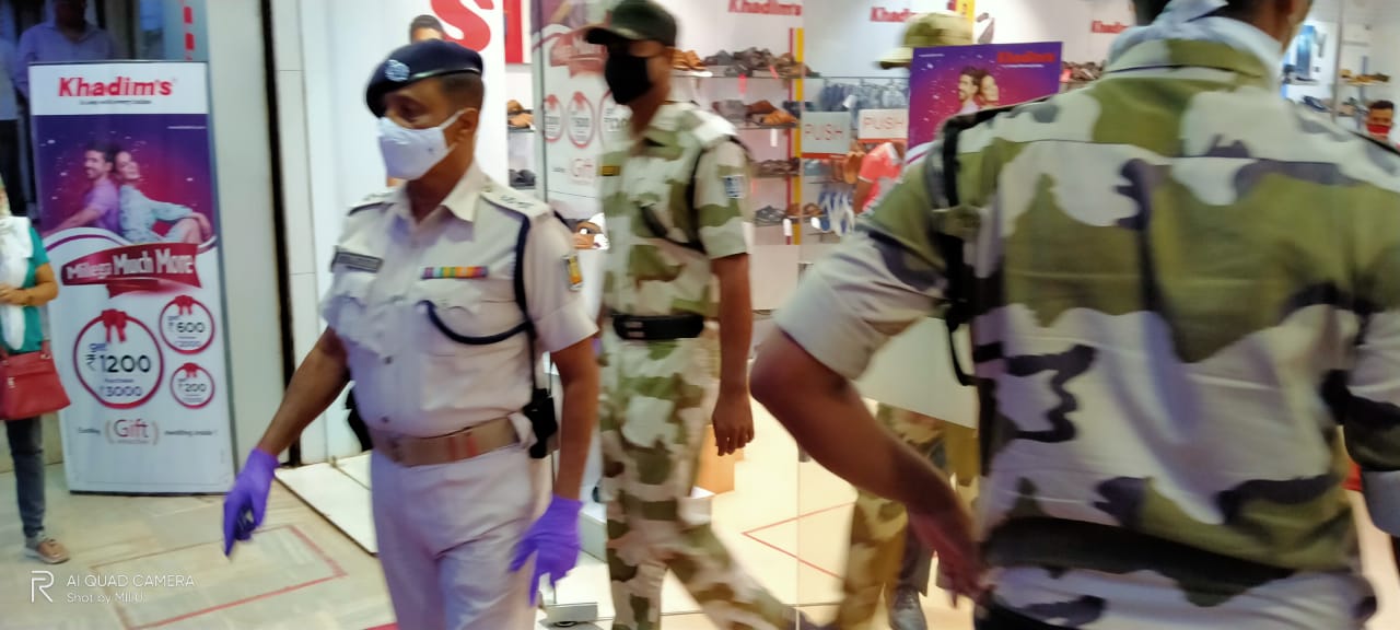 Enforcement of COVID19 guidelines at Ashok Nagar ,Bhubaneswar on 20.09.2020  to ensure  Social Distancing & Face Masking.
