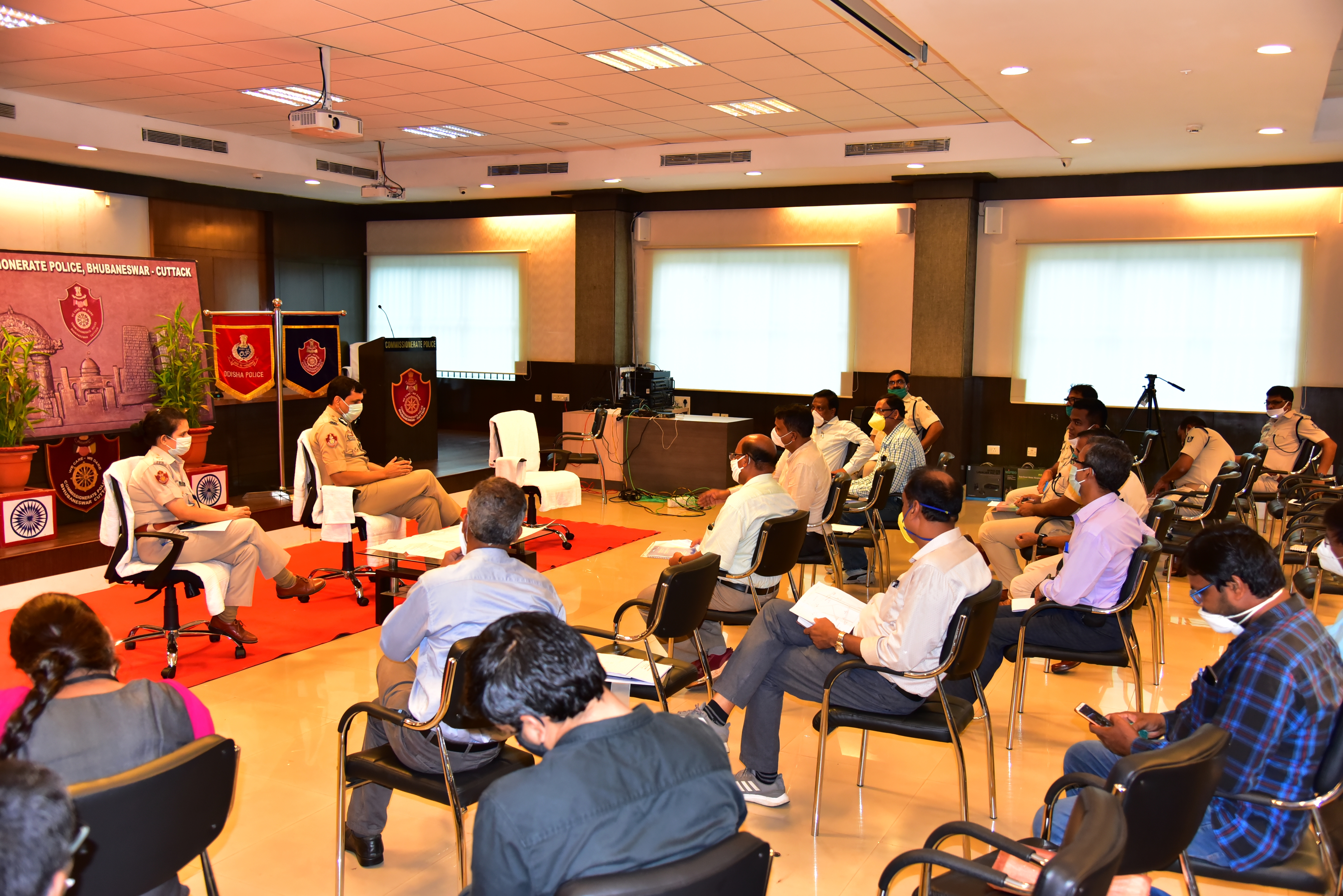 On 19.05.2020 CP presiding over the meeting among all stake holders to accelerate the construction of ROB on NH and laying of 3rd Railway line just prior to Mancheswar NH Flyover.