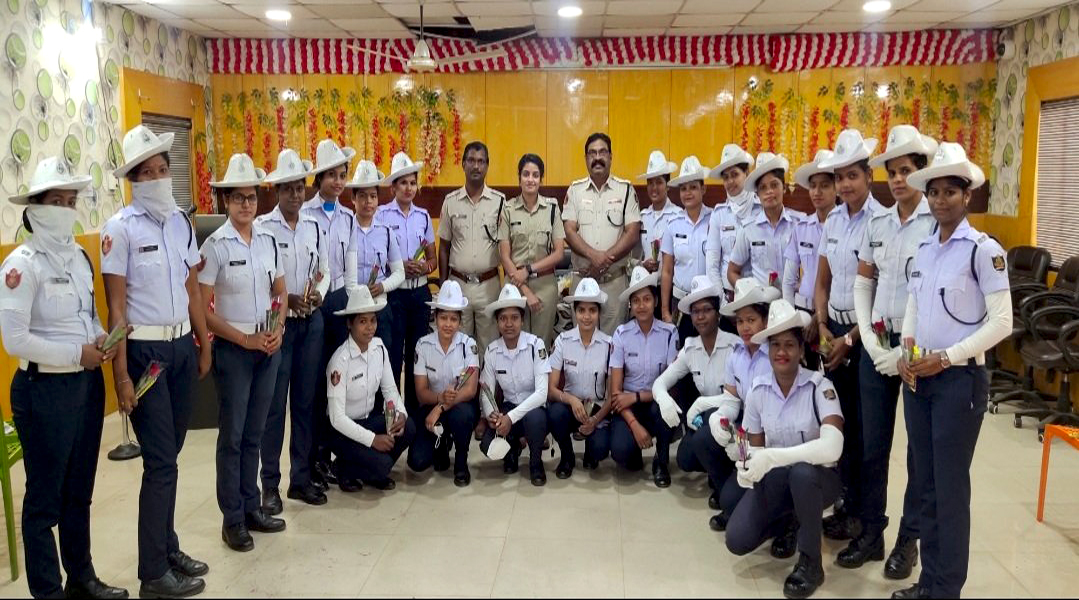 Women Traffic Constables of Police Commissionerate, BBSR-CTC, felicitated on the eve of INTERNATIONAL WOMEN’S DAY.