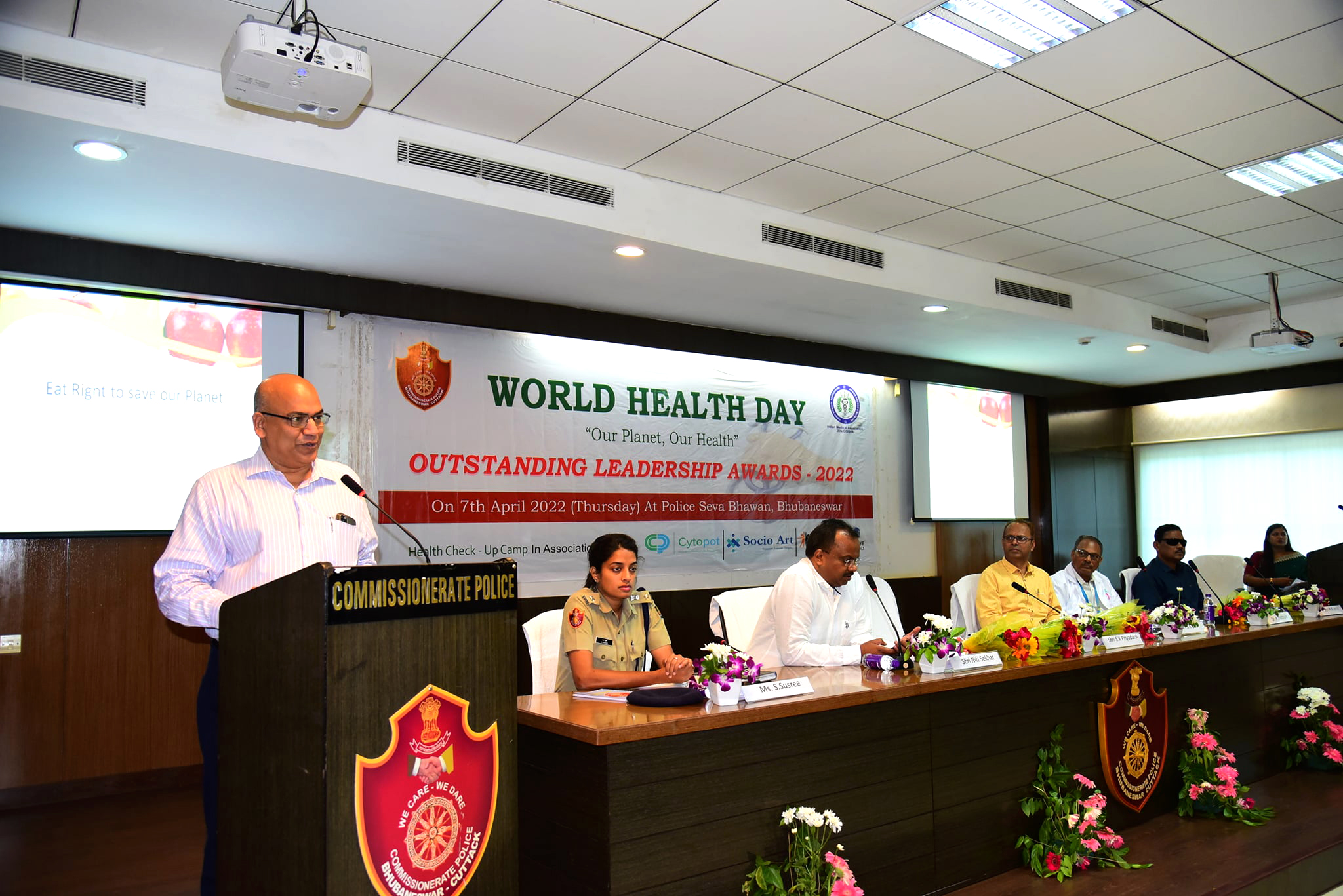 World Health Day & Free Health Check-Up Camp was organised at Police Seva Bhawan, Bhubaneswar on 07.04.2022.