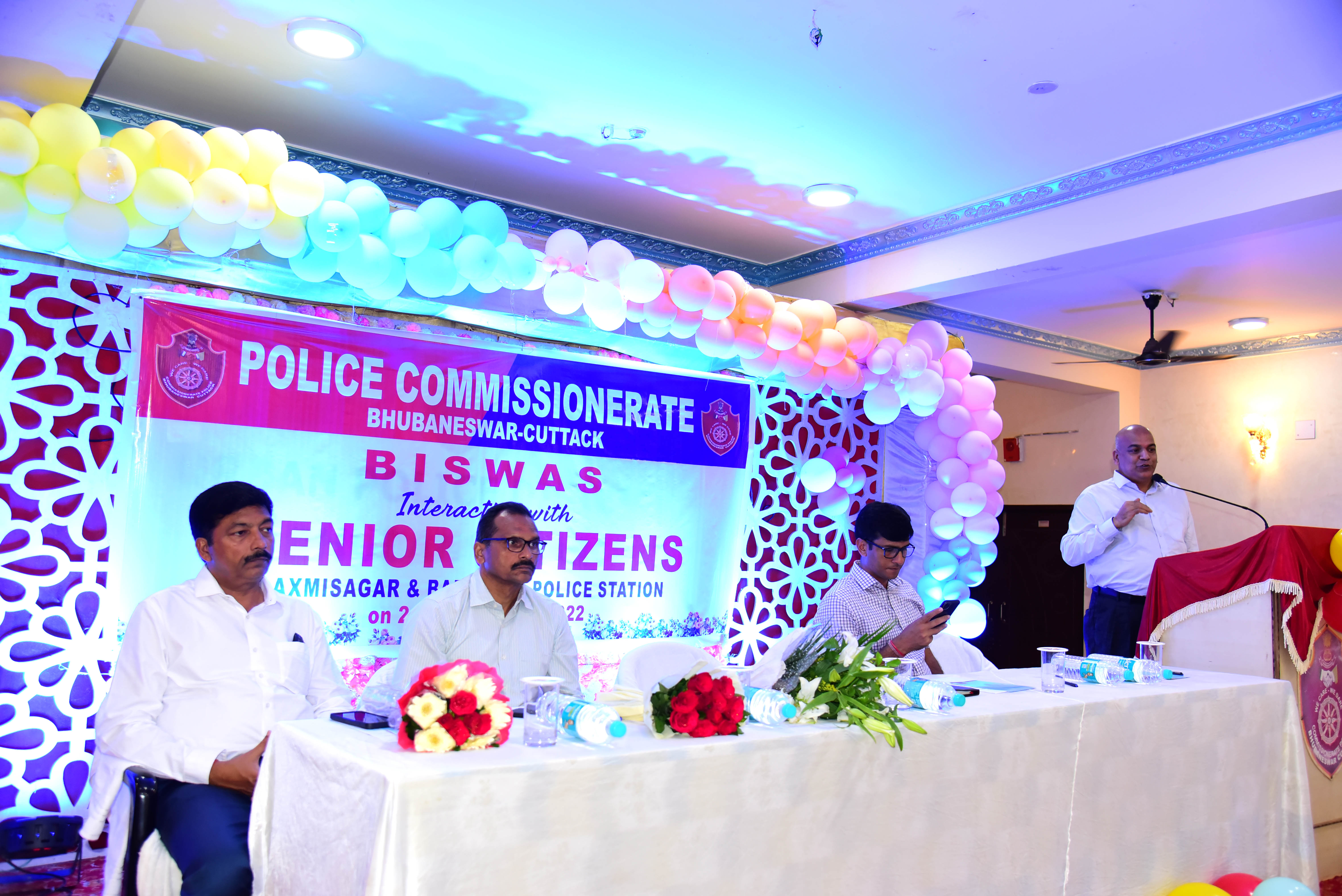 On 21.09.2022 Commissionerate Police organised an interaction programme with senior citizens of Laxmisagar & Badagada PSs area in collaboration with BISWAS.