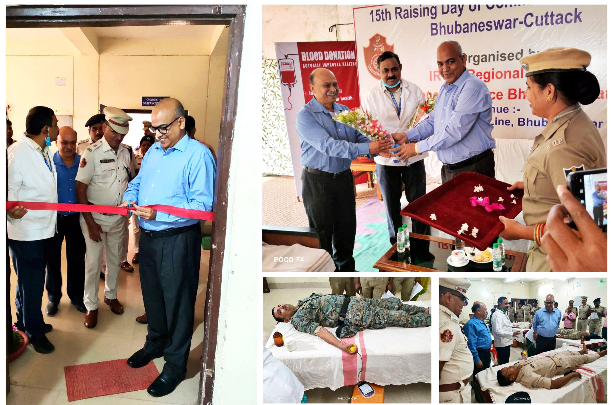 On the eve of 15th Raising Day of Commissionerate Police Bhubaneswar-Cuttack, two voluntary Blood Donation Camps was organised by IRCS Regional Branch Commissionerate Police, Bhubaneswar-Cuttack at Reserve Police Line, Bhubaneswar & another at RBI, Bhubaneswar on 06.01.2023.