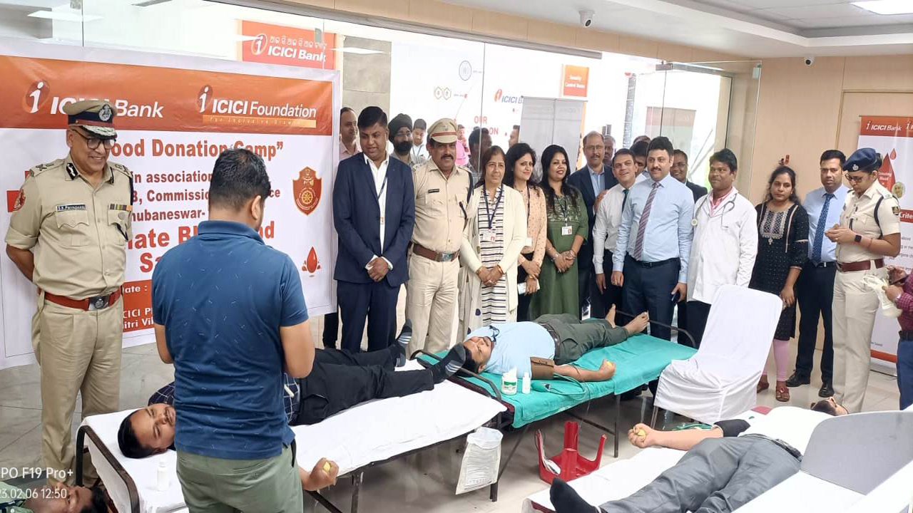 One Voluntary Blood Donation Camp was organised by ICICI Bank  & ICICI Foundation in association with IRCS, Regional Branch, Commissionerate Police, Bhubaneswar-Cuttack on 06.02.2023.