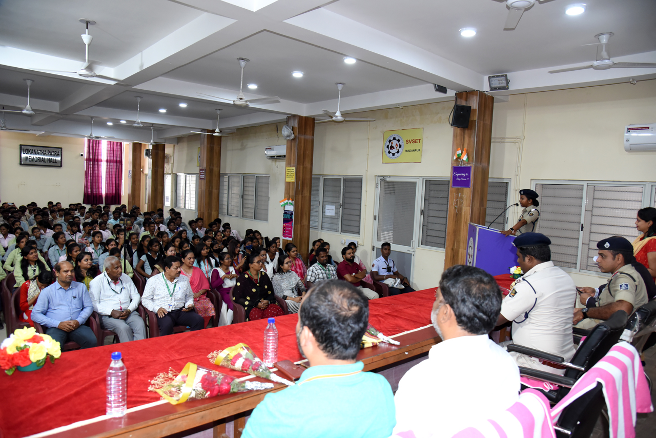 Cyber Crime and Traffic Awareness Programme Swami Vivekananda School of Engineering Technology Madanpur, Bhubaneswar under Infovalley PS on 24.03.2023.