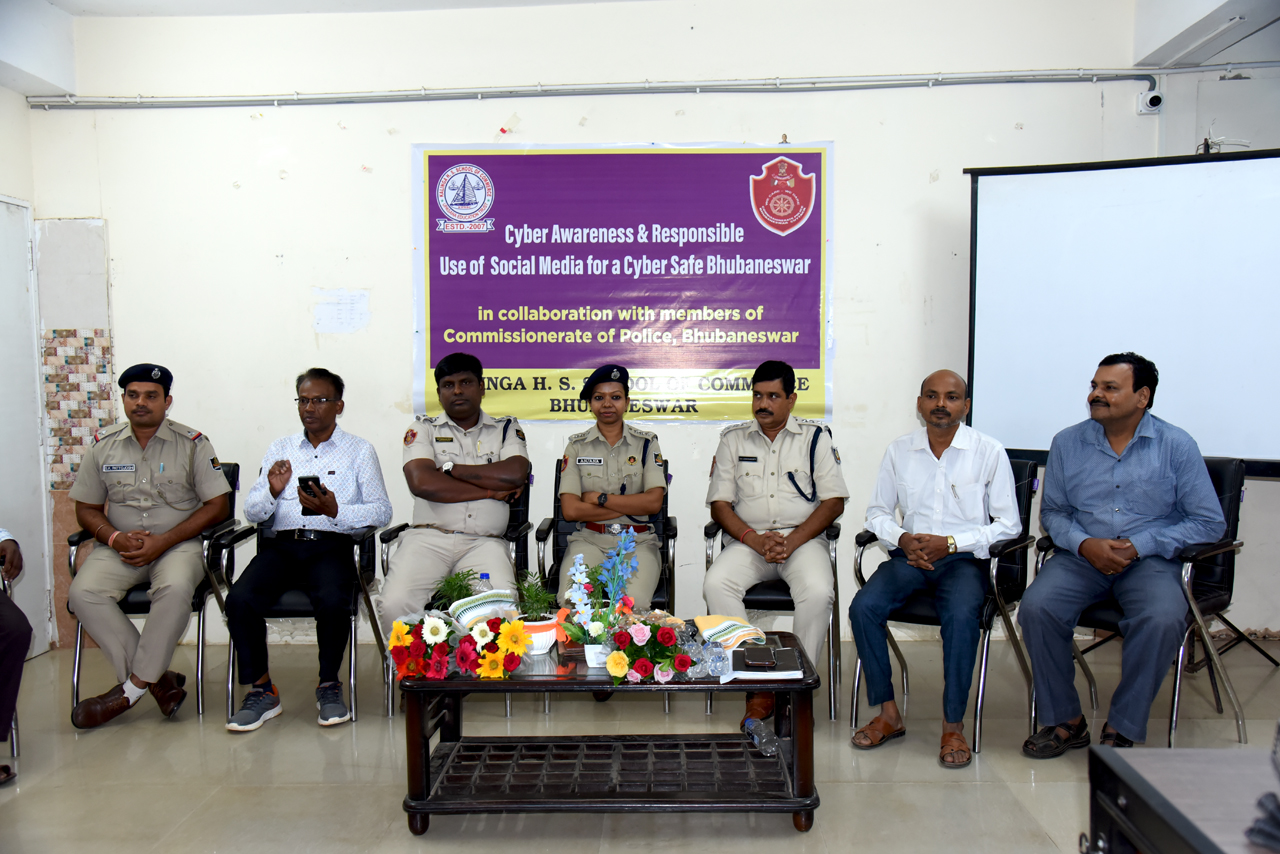 An insightful awareness session on Cyber Crime Awareness & Responsible Use of Social Media at Kalinga Higher Secondary School of Commerce, Bhubaneswar under Dhauli Police Station on 02.08.2023.