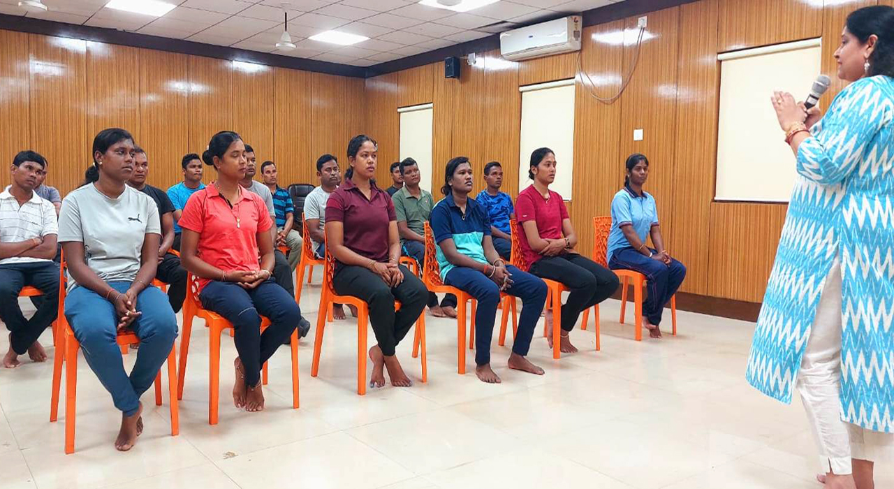 Meditation and counselling session organised for Traffic Police personnel of Commissionerate Police, Bhubaneswar UPD on 13.09.2023.