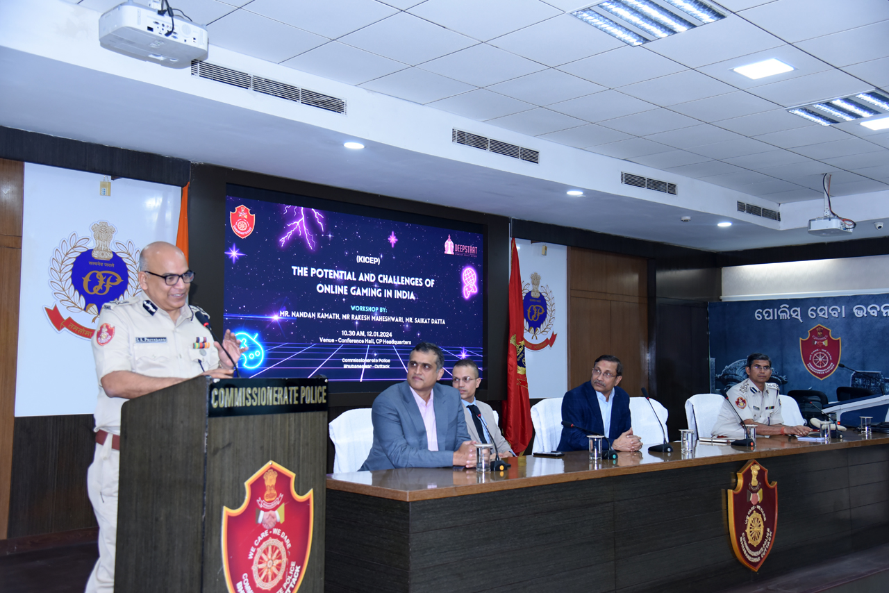 A Workshop on (KICEP) The Potential and Challenges of Online Gaming in India organised by Commissionerate Police and DEEPSTRAT at Conference Hall, CP Headquarters, Bhubaneswar on 12.01.2024.