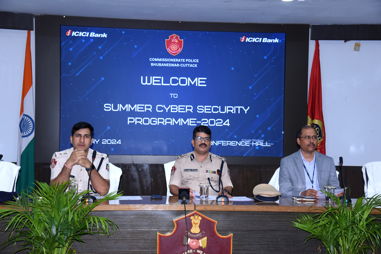 The Commissionerate Police, Bhubaneswar-Cuttack recognizes the critical importance of cyber security in today’s digital age. To bolster our capabilities, under the leadership of CP Sri Sanjeeb Panda, IPS  the 1st Summer Cyber Security Internship Programme 2024 was launched on 27.05.2024 where Sri Prateek Singh, IPS, DCP Bhubaneswar UPD will execute in Bhubaneswar jurisdiction now supported by ICICI Bank, Bhubaneswar.
