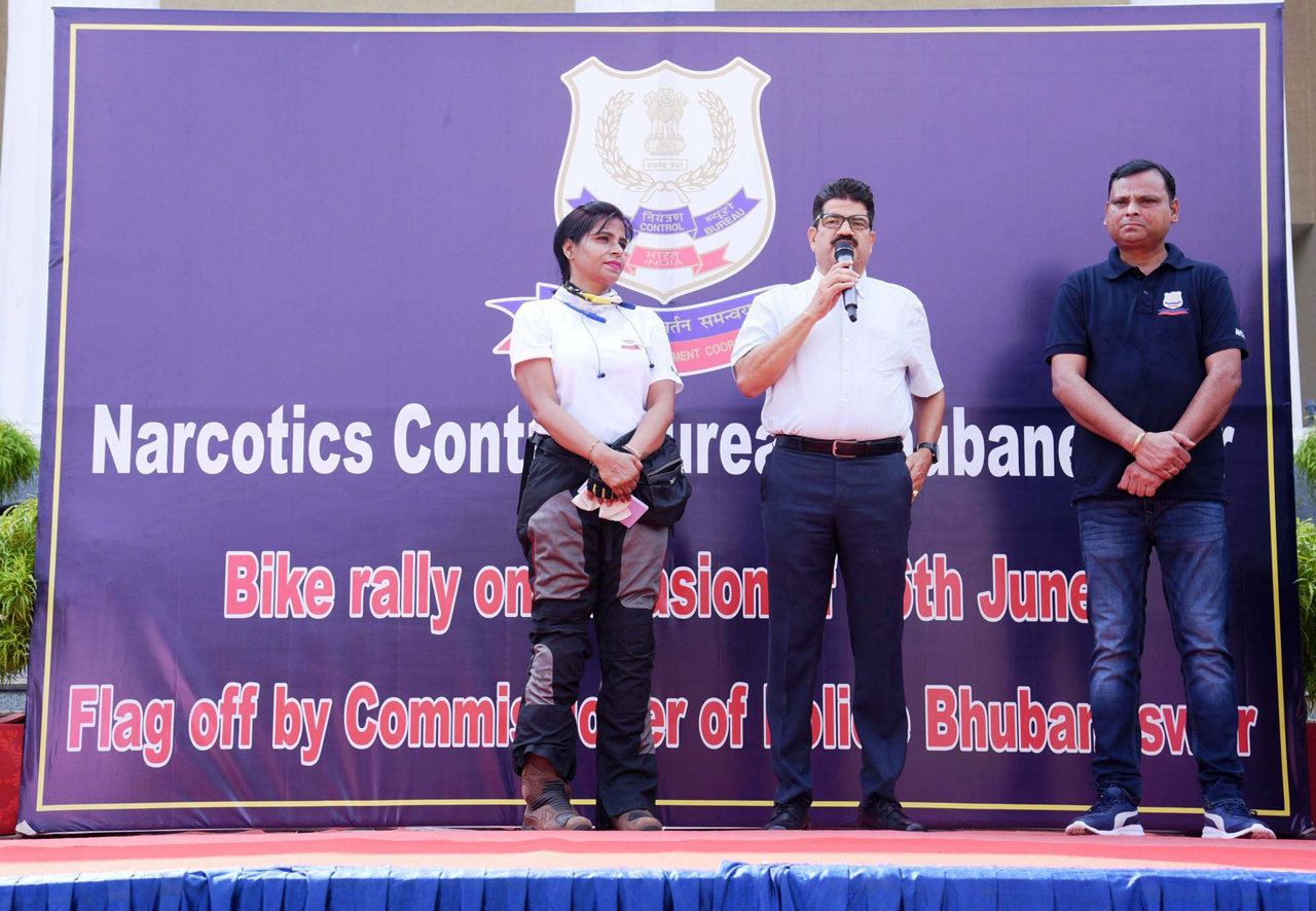 Drug Abuse Awareness Rally was organized by the Narcotics Control Bureau on 23rd June 2024, starting at 9 AM by Commissioner of Police Sri Sanjeeb Panda from the Commissionerate Police office to Dhauli and back to NCB Office, Jayadev Vihar. Over 250 Bikers participated in this event which aims to raise awareness about drug abuse in our society.