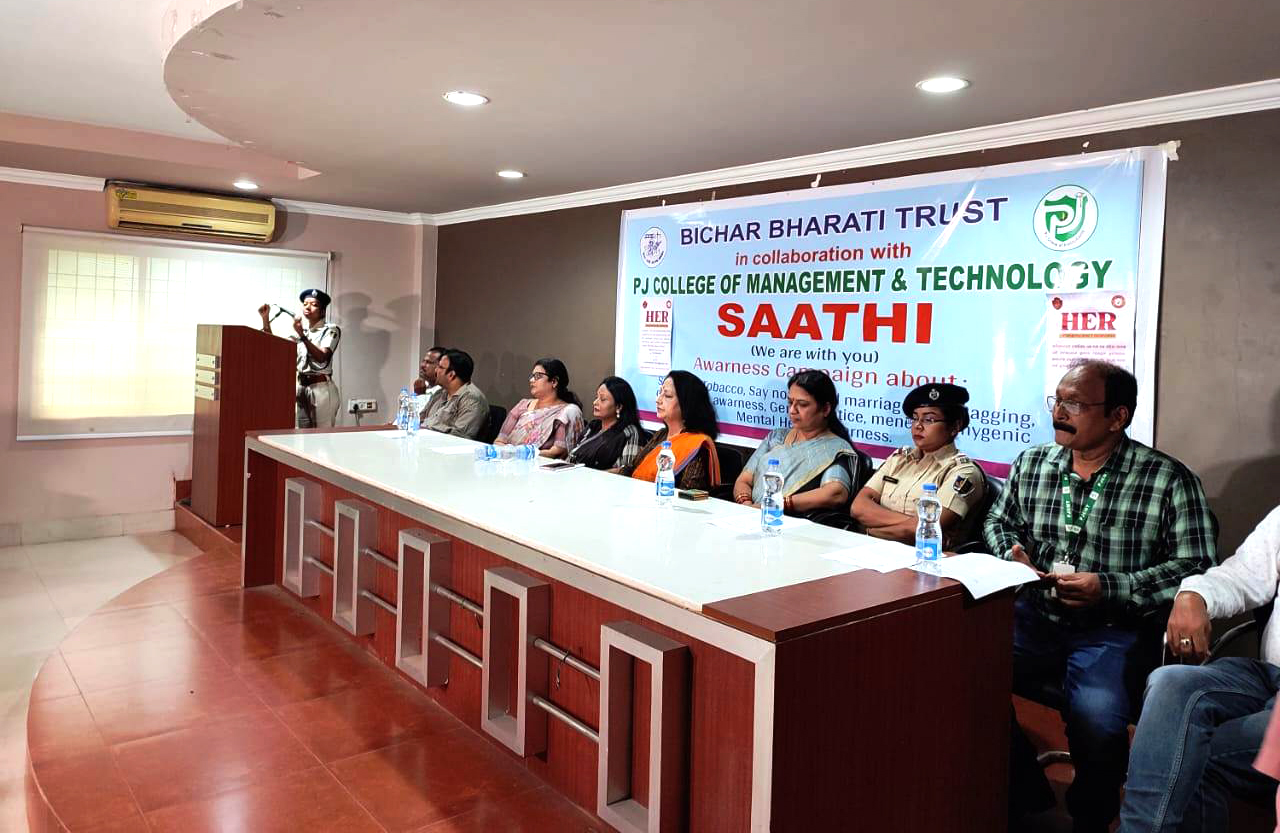HER Team Conducts Awareness Programme at PJ College of Management and Technology. On August 27th, 2024, the HER Team conducted an impactful awareness programme at PJ College of Management and Technology, Kesura. The event was graced by ACP Anjana Tudu and SI Subhasree Nayak, drawing participation from nearly 300 students and the entire teaching faculty.