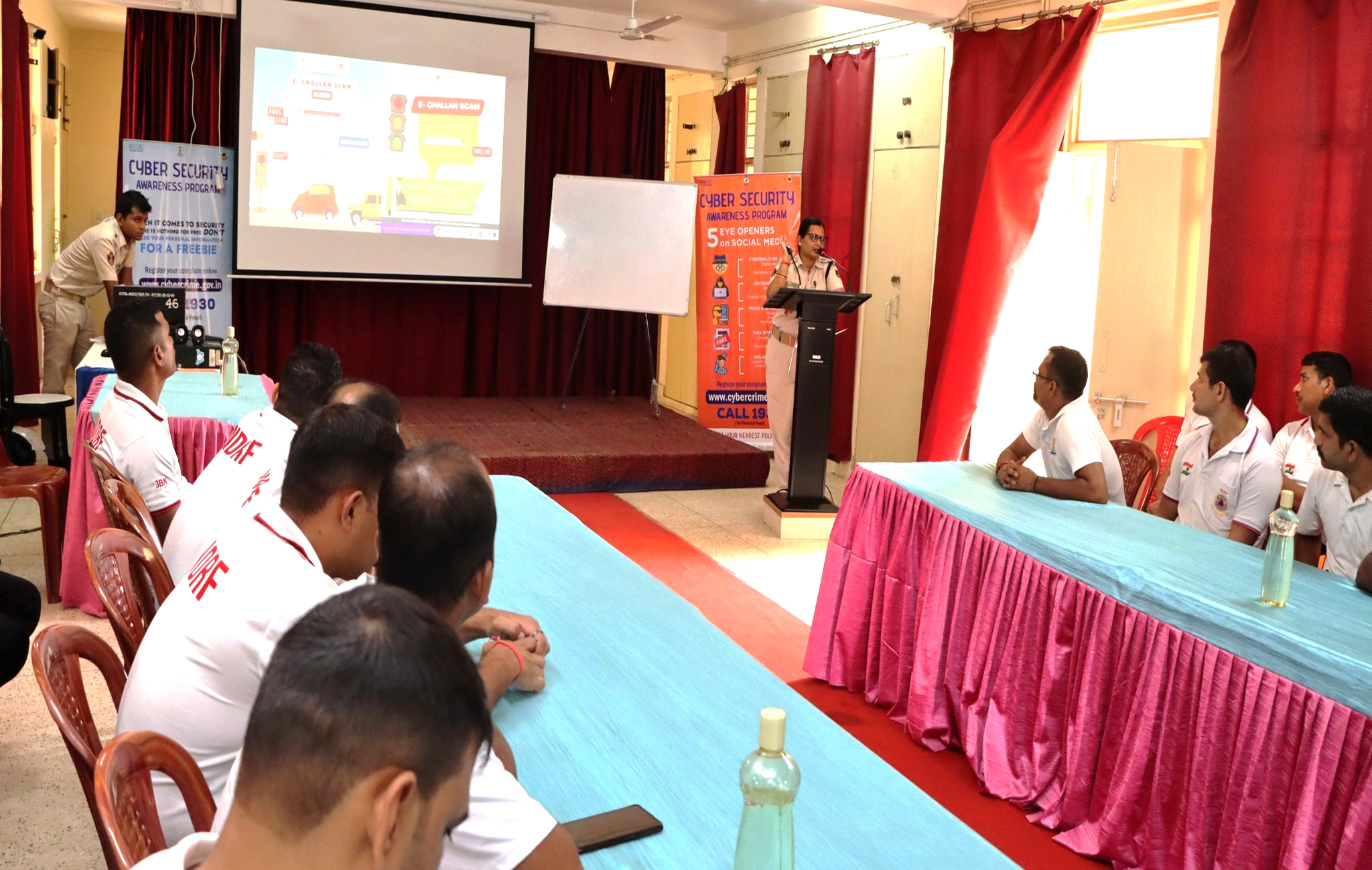 On 06.08.2024 a Cyber Awareness programme was conducted by Insp. Rasmita Jena, IIC Cyber Police Station, Cuttack UPD at NDRF 3rd Bn., Cuttack about Cyber Crime and its preventive measures.