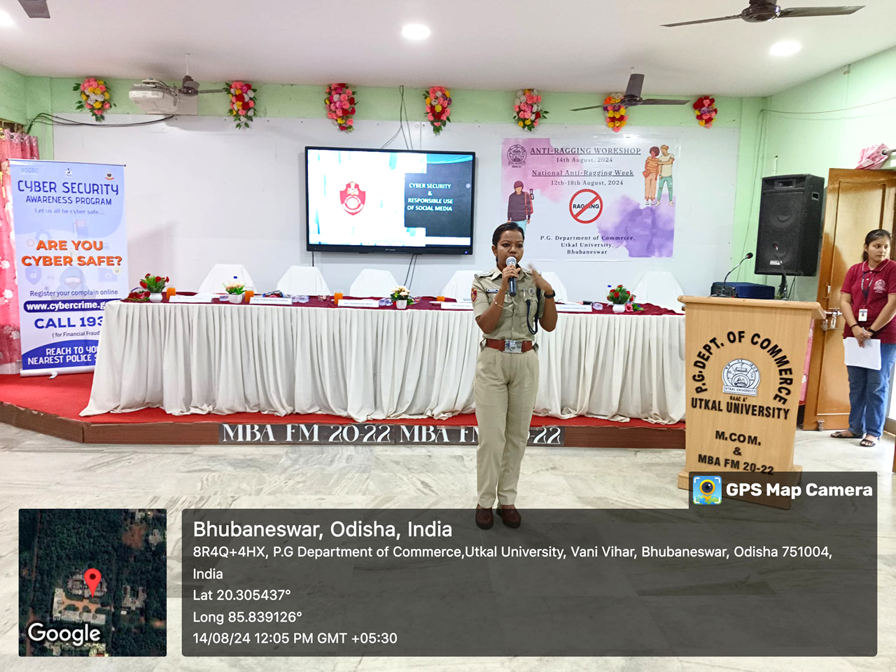 On National Anti-Ragging Week, Commissionerate Police Bhubaneswar, led by ACP Anjana Tudu and Team conducted a Talk on Anti-Ragging, Cyber Security Awareness Workshop and HER Teamwork for over 100 teachers and students at the PG Dept. of Commerce, Utkal University on 14.08.2024.