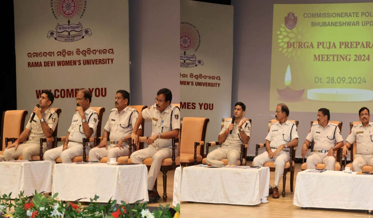 On 28.09.2024 “Commissionerate Bhubaneswar Police intensifies Durga Puja, 2024 preparatory meeting led by DCP Shri Prateek Singh, IPS. The focus is on crowd control, fire safety and increased vigilance at pandals, alongside enhanced patrolling and crime prevention measures to ensure a peaceful celebration across the city.”