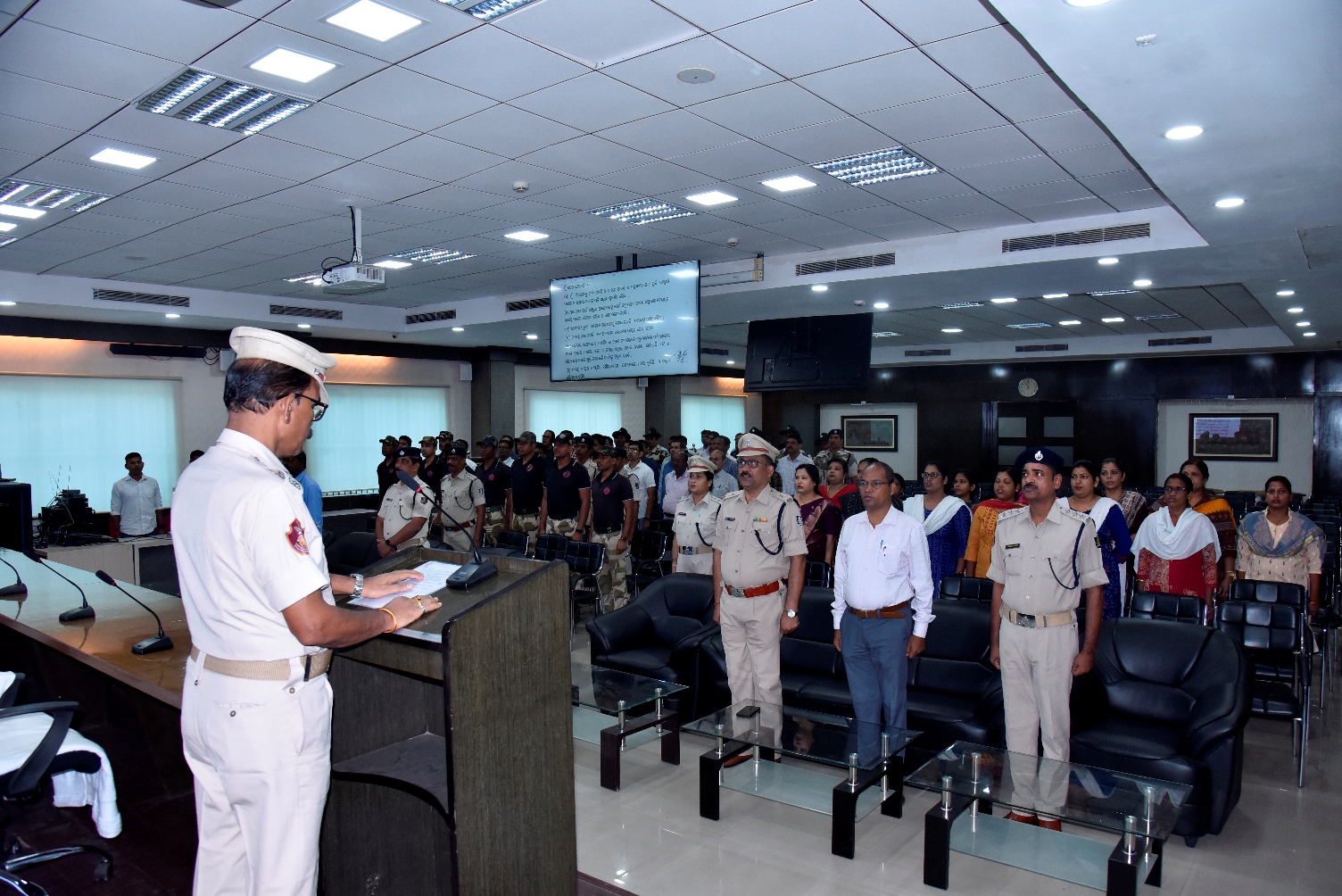 On the occasion of the National Constitution Day of India (Samvidhan Diwas) was celebrated at Police Seva Bhawan, Bhubaneswar on 26.11.2024, Shri Suresh Chandra Patra, OPS (S), DCP-HQ was present to all the officers and employees to maintain the sovereignty, unity and integrity of India.