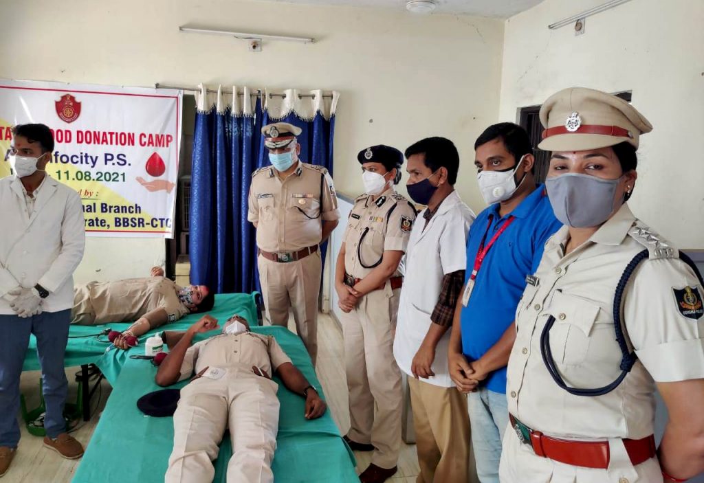 Voluntary Blood Donation Camp At Infocity Police Station